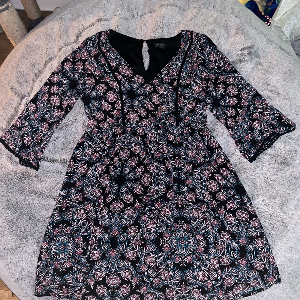 Floral Black and Pink Dress